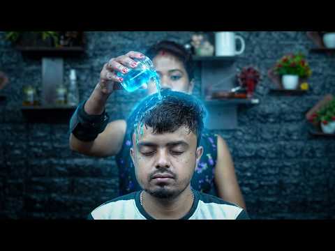 ASMR Lady Barber: Deep Oily Scalp Scrubbing & Intense Forehead Tapping Therapy for Stress Relief