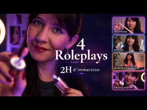 ASMR • 2H pour dormir (Roleplay Médecin, Ergonomie, Maquilleuse, Entretien d'embauche) • FR