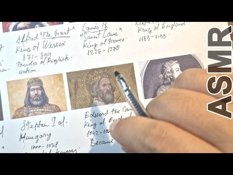 ASMR: The Most Worshiped Kings of Medieval Europe with Facts [ ASMR History and Writing ]
