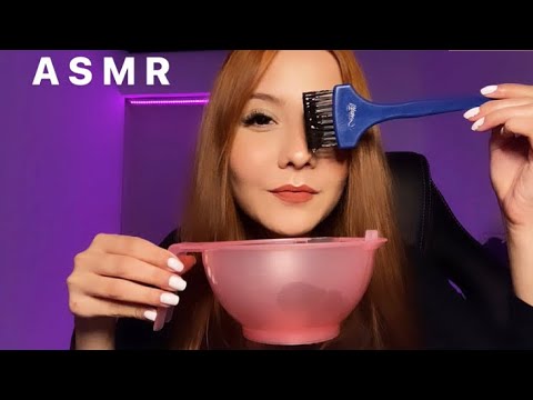 ASMR- PINTANDO SEU CABELO E LAVANDO (COM SONS REAIS)