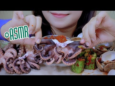 ASMR Mukbang undulated surf clam and octopus,eating sounds,gulp,사운드,bj,+食べる,咀嚼音,먹방이팅|LINH-ASMR