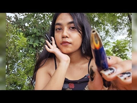 ASMR HINDI- Close-Up Face Touching & Tracing Your Face | Evening ASMR in nature [Forest]