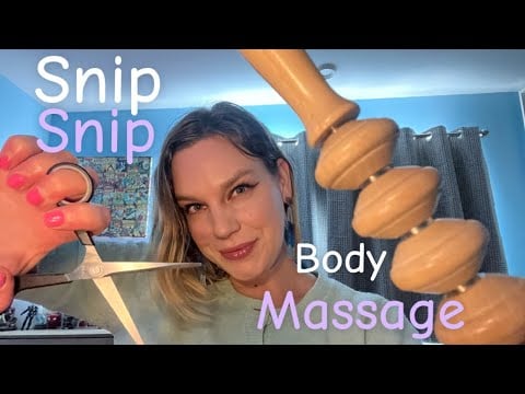 [ASMR] Fast & Aggressive Haircut + Upper Body Massage (Scissors Sounds, Water Sounds, Wooden Tool)