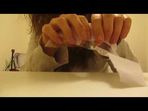 ASMR ripping paper, some whispers, and drinking green tea