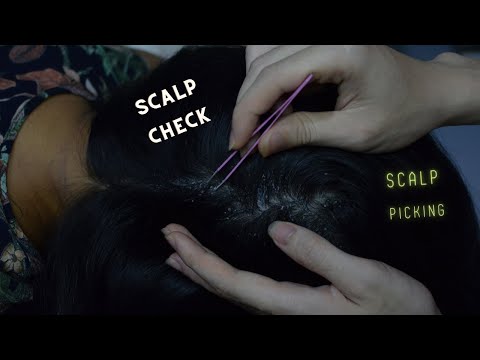 ASMR Scalp Check, Scalp Picking, Plucking White Hair Relaxing For Sleep #scratching #massage
