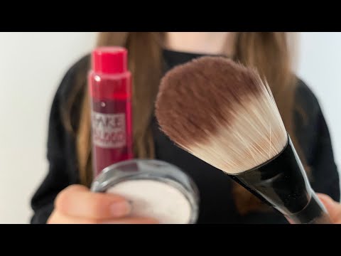 ASMR doing your halloween makeup! Actual camera touching | hair brushing | real hair | lo-fi