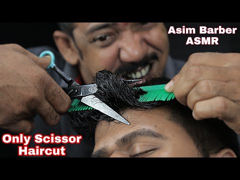 Asim Barber Men Haircut | Continuous 3d Scissors Sound | Only Scissor Haircut ASMR