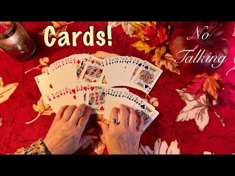 ASMR Request! Card playing! (No talking version) Solitaire and various games.