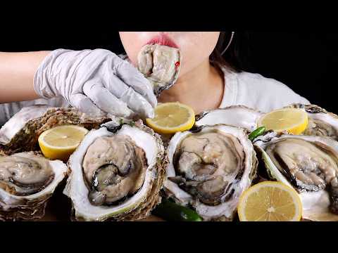 ASMR Giant Rock Oysters *Creamy* | Eating Sounds Mukbang No Talking