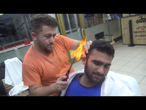 ASMR TURKISH MASSAGE BARBER = NECK CRACK = EAR BURN = head,back,ear,face,arm,sleep,neck,wire massage