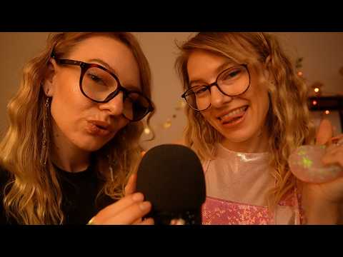 1H Tingly MOUTH SOUNDS ASMR with my Twin 🧡 {close & personal}