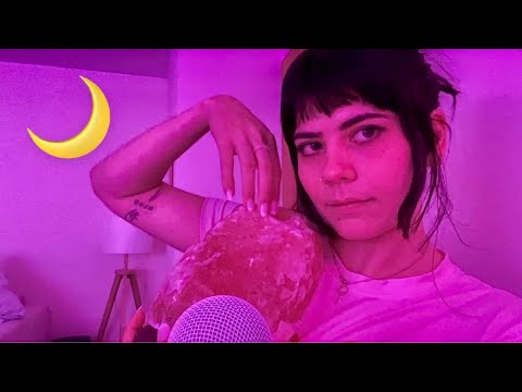 ASMR at midnight 🕯️relax with lights, tapping, echo, mouth sounds…