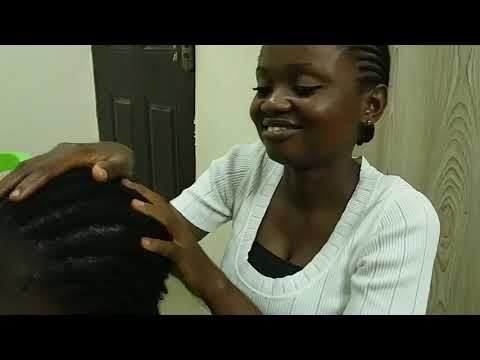 ASMR Scalp Scratching Between Braids & Gum Chewing @BarciHairASMR