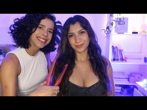 ASMR aplicado | Fazendo chapinha no cabelo da minha amiga