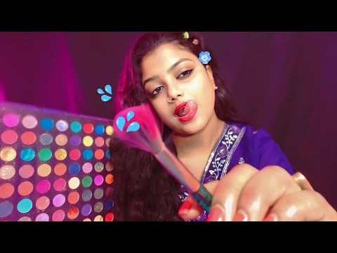 ASMR | Spit Painting Eye Makeup | 💄💦