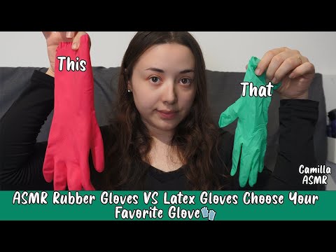 ASMR ita Rubber Gloves VS Latex Gloves Choose Your Favorite Glove🧤