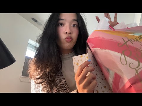 ASMR my holiday/belated bday gifts 🎁 (tapping + fabric scratching)
