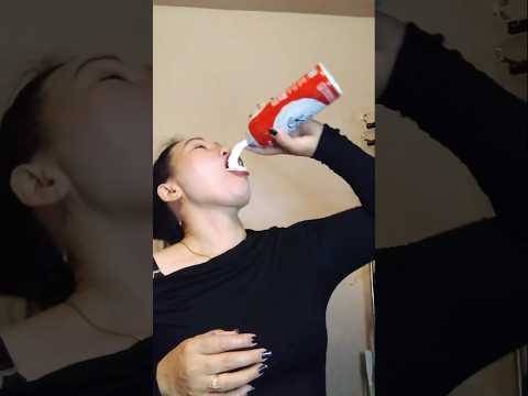 EATING REDDI WIP CREAM #everyone #mukbang #shortsfeed #wip #cream #funny #crazylady