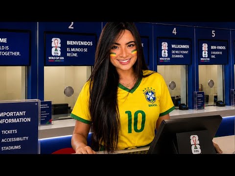ASMR BILHETERIA DA COPA:￼ VENDEDORA DE INGRESSOS￼ 🇧🇷