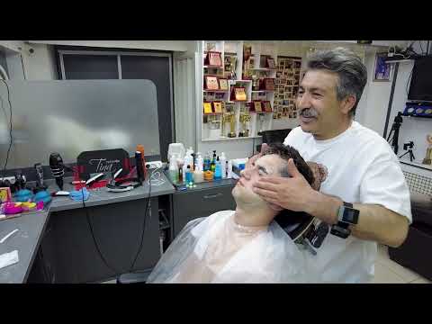 GET RELIEF FROM DAILY STRESS WITH TURKISH BARBER MUNUR ONKAN . ASMR SKIN CARE AND ,BEARD SHAVE