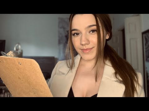 ASMR ROLPLAY || Job interview || receptionist, writing, asking questions  ||