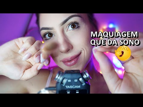 ASMR: MAQUIAGEM QUE DA SONO | DURMA ENQUANTO TE MAQUIO