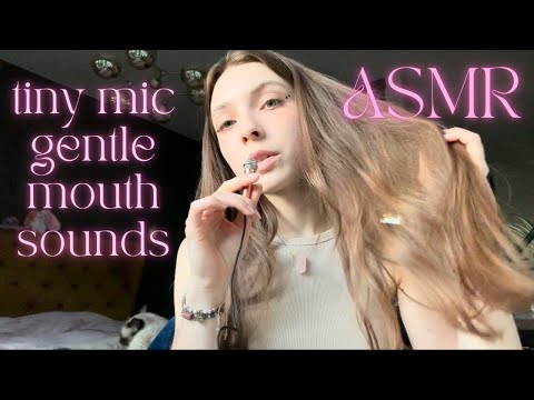 ASMR • tiny mic mouth sounds 🥰 (+ hair play, kisses, cat, some rambling)