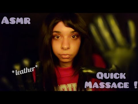 ASMR ◇ Quick massage with leather gloves 🖤