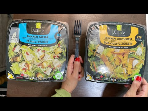 Mukbang ASMR |Eating  Caesar salad And South West Salad! Loud Chewing (Eating Sounds) - (WHISPER)