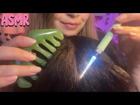 ASMR Relaxing Scalp & Lice Check 🔎💆‍♀️ (plucking, scratching, mouth sounds) 