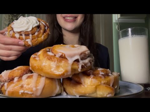 ASMR CINNAMON ROLLS WITH FRESH WHIPPED CREAM