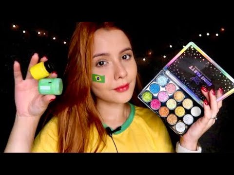 ASMR- AMIGA TE ARRUMANDO PARA A COPA 🇧🇷