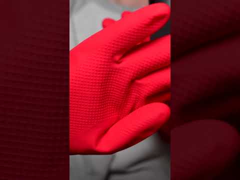 ASMR -Red dishwashing gloves (4)