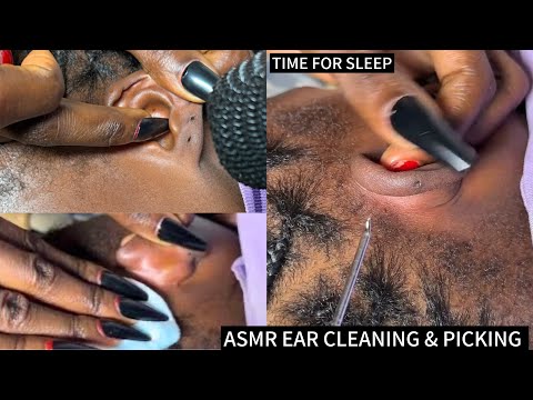 ASMR EAR CLEANING VERY SATISFYING FOR THOSE WHO NEED QUICK SLEEP WITH GUM CHEWING