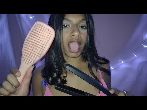 ASMR-FAZENDO CHAPINHA NO SEU CABELO.