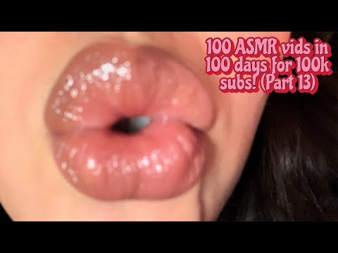 ASMR- Cosy kisses with extra lip gloss/application😽