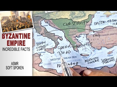 The BYZANTINE Empire map tracing with incredible facts and secrets | ASMR soft spoken