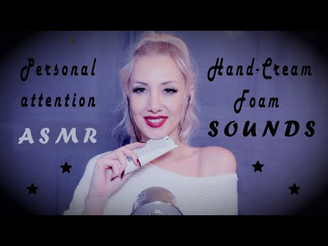 ∼ ASMR ∼ Hand Sounds, Sticky Sounds, Foam, Hand Cream, Aloe Vera gel, Personal Attention 😍