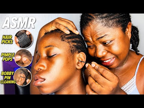 ASMR✨Bobby Pin Ear Cleaning + Scalp Care and Soft Whispers