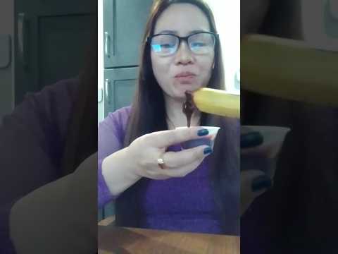 BANANA WITH CHOCOLATE #shortsfeed #mukbang #everyone #eatingshow #food  #eating #asmr #asmrsounds