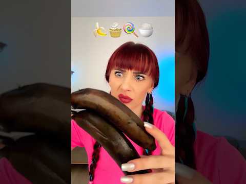 ASMR Whipped Cream Bananas, Lollipop #funny #asmr #mukbang