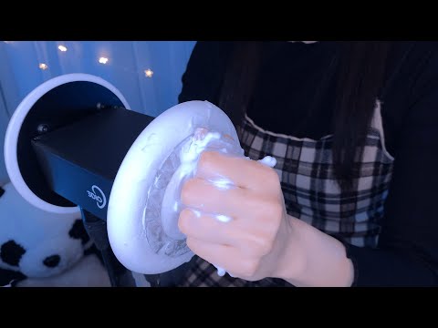 ASMR Brain Melting Foam Ear Massage for Deep Sleep 😪 3Dio / 耳マッサージ