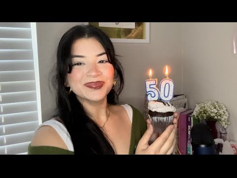 ASMR doing your makeup as I answer personal questions (50k celebration) 🎊❤️