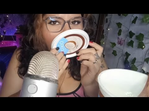 ASMR Comiendo yogurth griego de coco en tapita