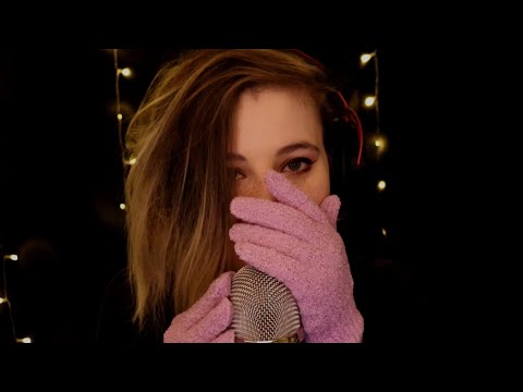 ASMR | crinkly gloves & breathy whispering - ramble, game talk, blue yeti