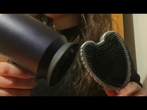 ASMR hair salon RP🎀 washing your head, blow drying, curling & invisible clips - no talking 