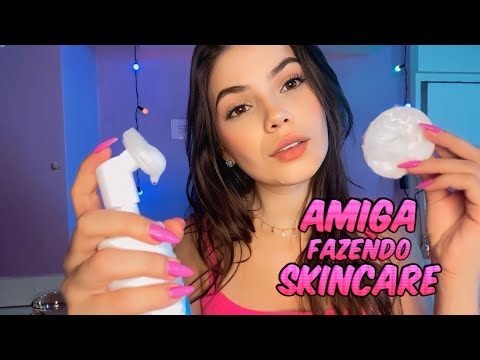 ASMR | SUA AMIGA FAZENDO SKINCARE EM VOCÊ | ROLEPLAY 👄