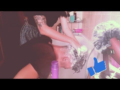 ASMR ITA•TI FACCIO RILASSARE💆 MENTRE LAVO I CAPELLI AL MIO RAGAZZO #ASMRITA #SHAMPO #ACQUA #PHON #RE