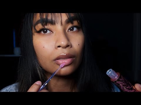 ASMR 1000 Layers Lipgloss Application Sounds , Pumping + Mouth Sounds Relaxing