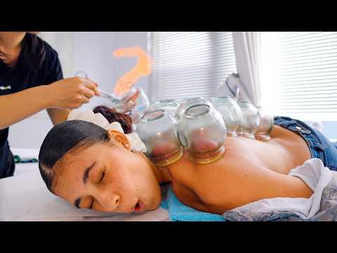 ASMR: Intense Chinese Back Neck Shoulder Massage and Fire Cupping Therapy